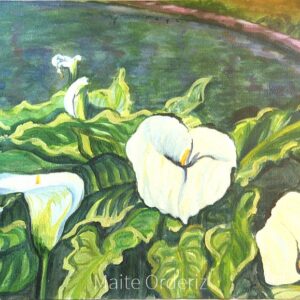 Cuadro paisaje flores 18