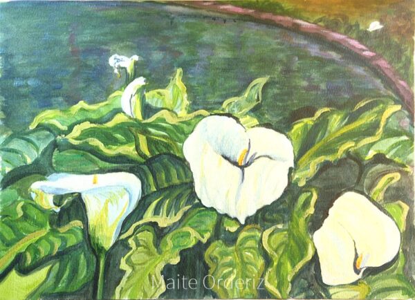 Cuadro paisaje flores 18