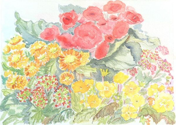 Cuadro paisaje flores 36